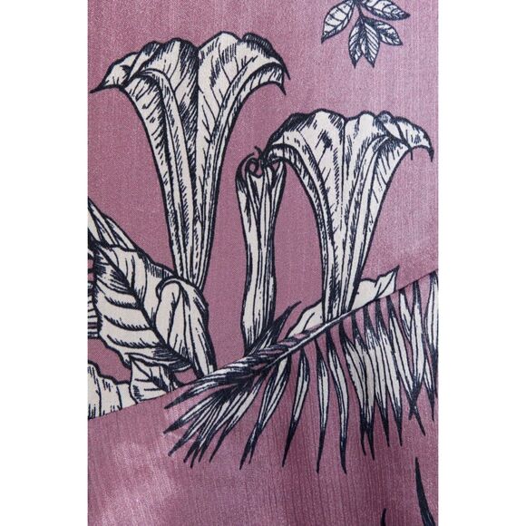 NWT MARCHESA NOTTE Lilac Asymmetric tiered floral-print satin midi dress 8 - Picture 4 of 4